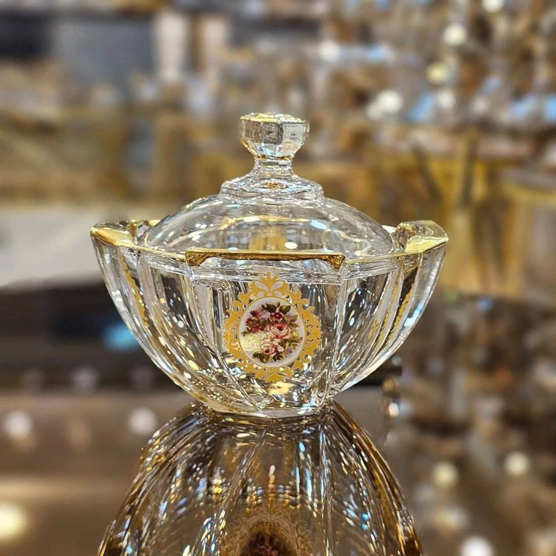 قندان استیج لب طلا گلدار