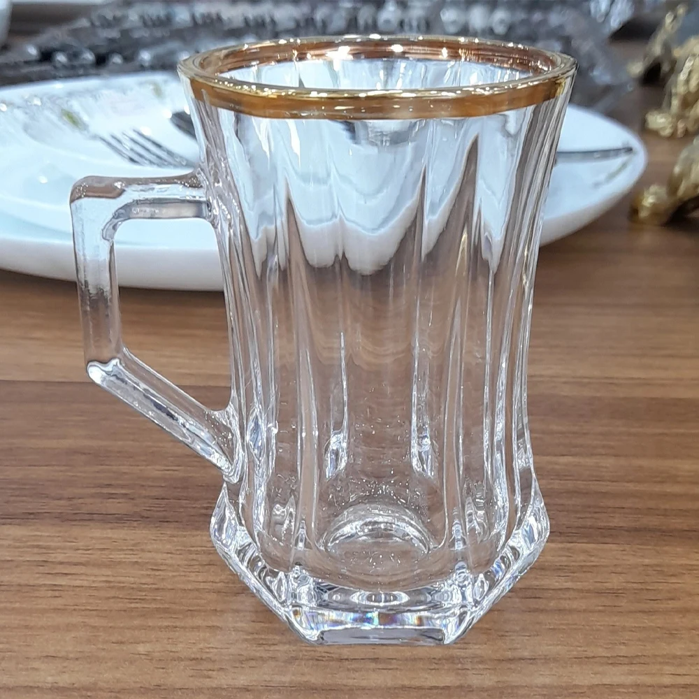 فنجان گلکسی لب طلایی ۶ عددی